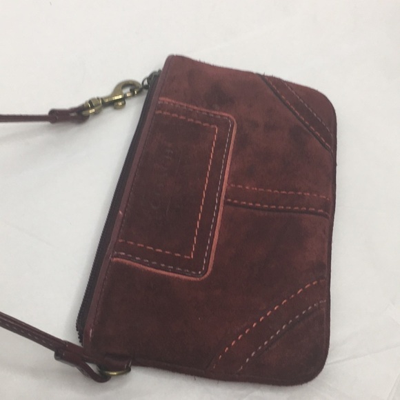 Coach Garnet Suede Leather Wristlet - Picture 6 of 8